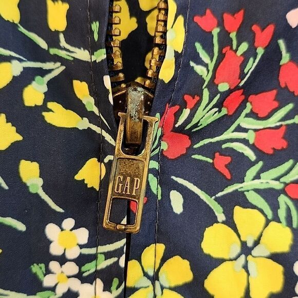 GAP KIDS Girl's Floral Bomber Jacket Smooth Weave Light-weight Medium - Picture 4 of 11